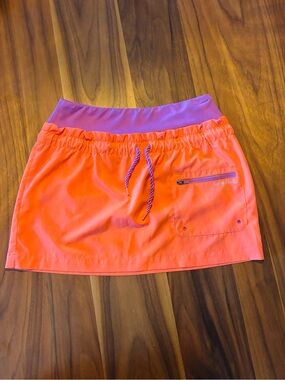Merrell Activewear Skirt – Bright Orange & Purple, Stretch Waist, Size S